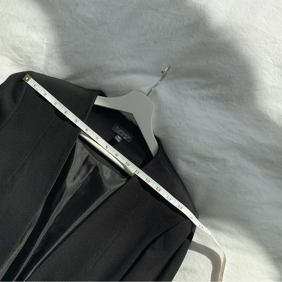 Topshop Black Blazer Classic Open-Front Style Size 4 - Picture 7 of 12